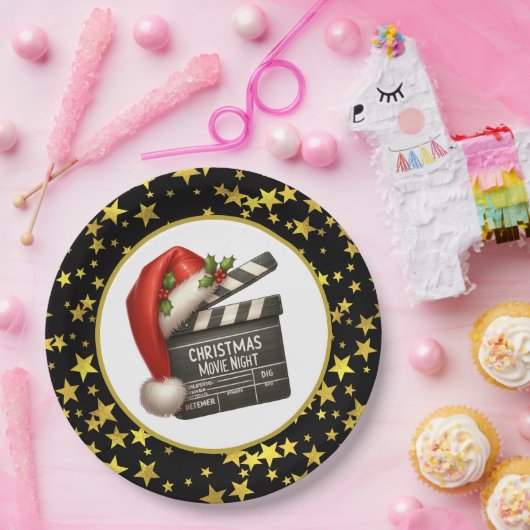 Festive Christmas Movie night party Papieren Bordje (Feest)