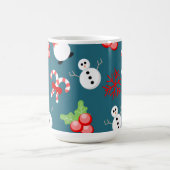 Festive Christmas Mug – Cute Snowmen & Candy Canes Koffiemok (Center)