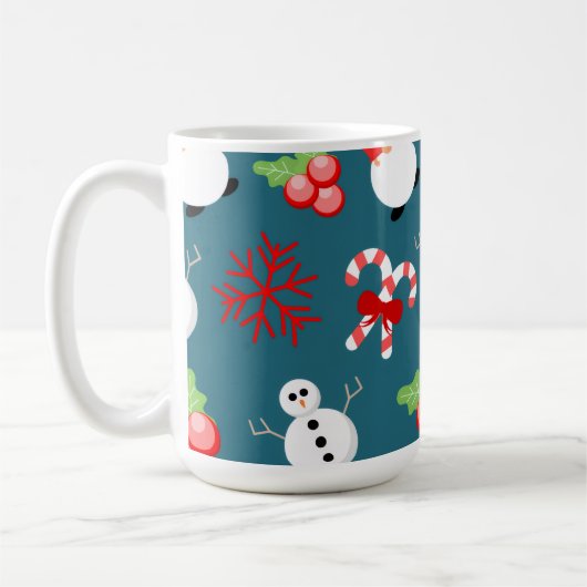 Festive Christmas Mug – Cute Snowmen & Candy Canes Koffiemok (Links)