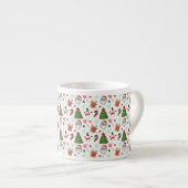 Festive Christmas Mug – Santa & Reindeer Espresso Kop (Voorkant rechts)
