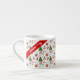 Festive Christmas Mug – Santa & Reindeer Espresso Kop