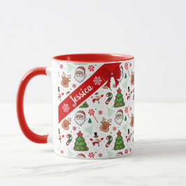 Festive Christmas Mug – Santa & Reindeer  Mok