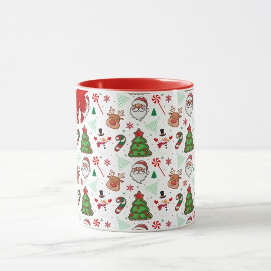 Festive Christmas Mug – Santa & Reindeer Mok (Midden)