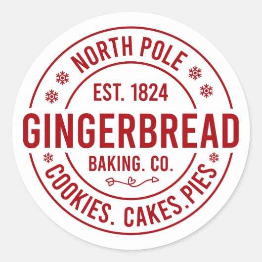 Festive Christmas North Pole gingerbread Ronde Sticker (Voorkant)