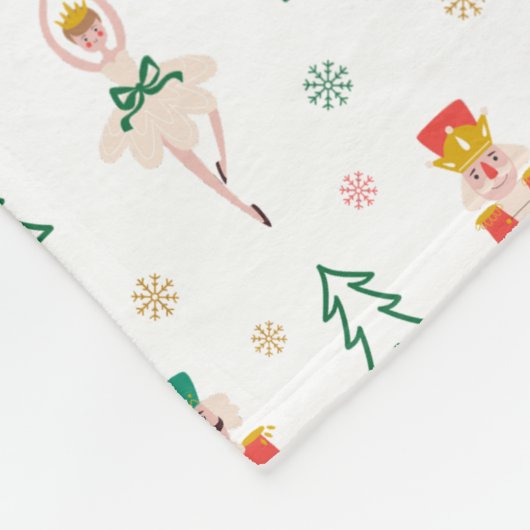 Festive Christmas Nutcracker Ballerina  Fleece Deken (Hoek)