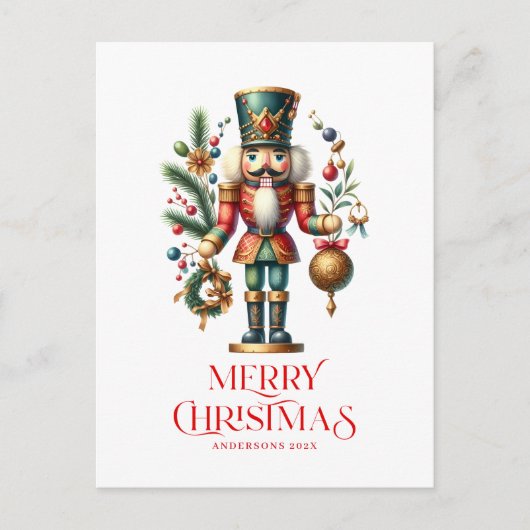 Festive Christmas Nutcracker Custom Photo Briefkaart (Voorkant)