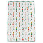 Festive Christmas Nutcracker Green Striped Medium Cadeauzakje (Achterkant)