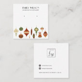FESTIVE CHRISTMAS ORNAMENS STUD EARRING DISPLAY VIERKANTE VISITEKAARTJE (Voorkant / Achterkant)