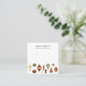 FESTIVE CHRISTMAS ORNAMENS STUD EARRING DISPLAY VIERKANTE VISITEKAARTJE (Staand voorkant)