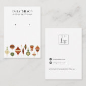 FESTIVE CHRISTMAS ORNAMENS STUD EARRING DISPLAY VISITEKAARTJE (Voorkant / Achterkant)