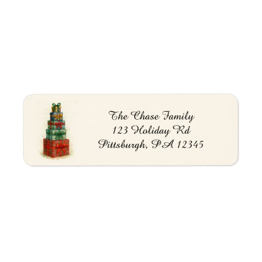 Festive Christmas Packages return address label (Voorkant)