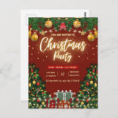 Festive Christmas Party Invitation Briefkaart (Voorkant / Achterkant)