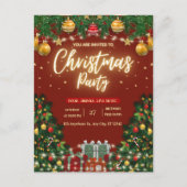 Festive Christmas Party Invitation Briefkaart (Voorkant)