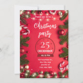 Festive Christmas Party Invitation Kaart (Voorkant)