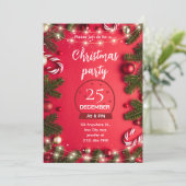 Festive Christmas Party Invitation Kaart (Staand voorkant)