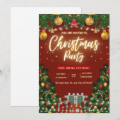 Festive Christmas Party Invitation Kaart (Voorkant / Achterkant)