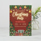 Festive Christmas Party Invitation Kaart (Staand voorkant)