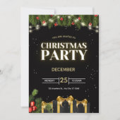 Festive Christmas Party Invitation Kaart (Voorkant)