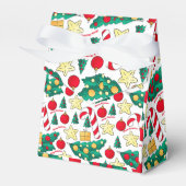 Festive Christmas Pattern Favor Box Bedankdoosjes (Voorkant Zijde)