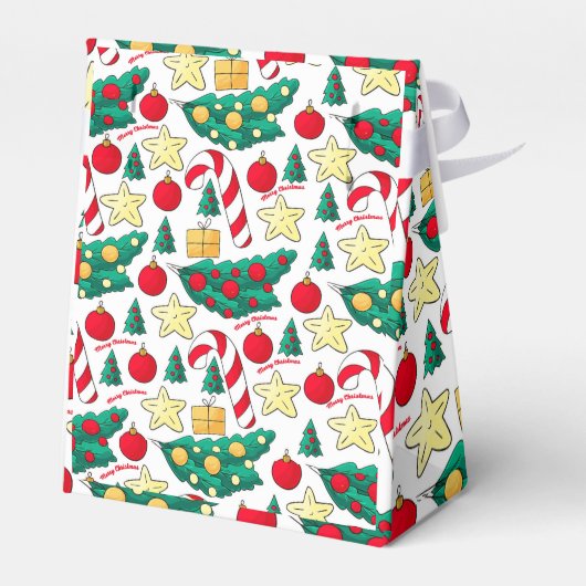 Festive Christmas Pattern Favor Box Bedankdoosjes (Achterkant)