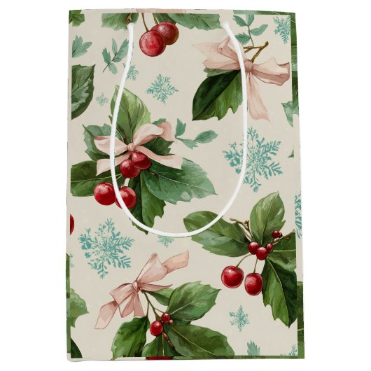 Festive Christmas Pattern Gift Bag Medium Cadeauzakje (Voorkant)