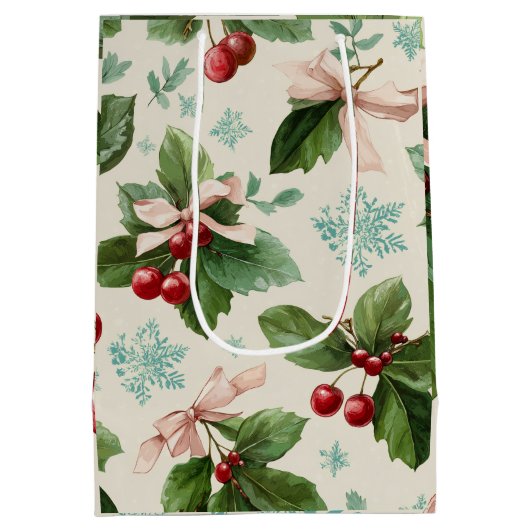 Festive Christmas Pattern Gift Bag Medium Cadeauzakje (Achterkant)