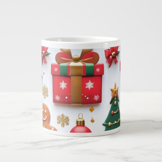 Festive Christmas Pattern Grote Koffiekop (Voorkant)