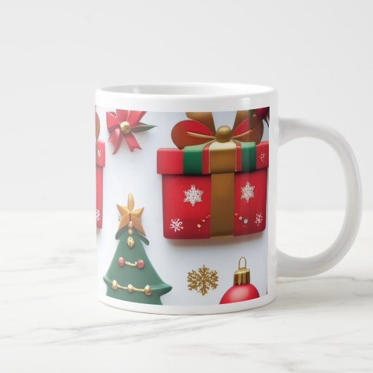 Festive Christmas Pattern Grote Koffiekop (Rechts)