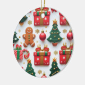 Festive Christmas Pattern Keramisch Ornament (Links)