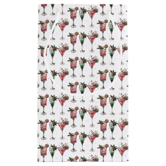 Festive Christmas Pattern Klein Cadeauzakje (Achterkant)