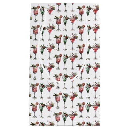 Festive Christmas Pattern Klein Cadeauzakje (Voorkant)