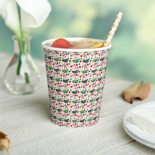 Festive Christmas Pattern Paper Cup Papieren Bekers (Insitu)