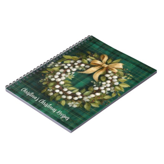 Festive Christmas Pattern Recipe  Notitieboek (Linkerzijde)