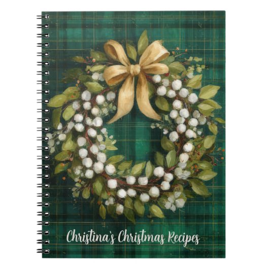 Festive Christmas Pattern Recipe  Notitieboek (Voorkant)