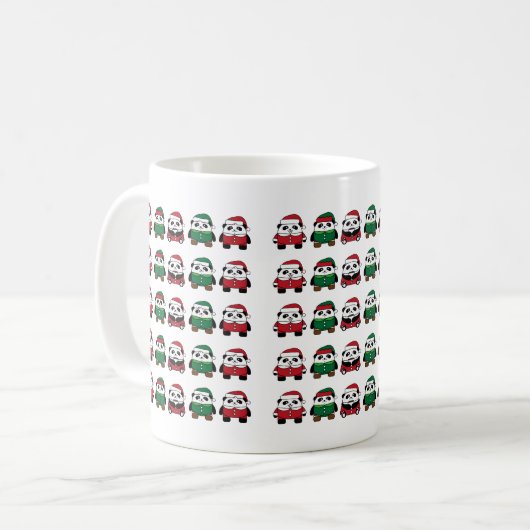 Festive Christmas Pattern – Seamless Holiday Icons Koffiemok (Voorkant links)