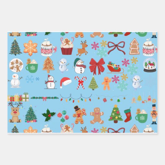 Festive Christmas Pattern Wrapping Paper (Voorkant 3)