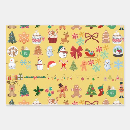 Festive Christmas Pattern Wrapping Paper (Voorkant)