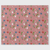 Festive Christmas Pattern Wrapping Paper | Cute Sn Cadeaupapier (Vlak)