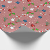 Festive Christmas Pattern Wrapping Paper | Cute Sn Cadeaupapier (Hoek)