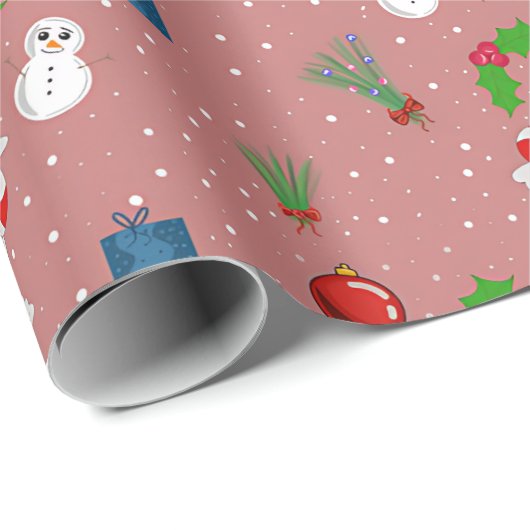 Festive Christmas Pattern Wrapping Paper | Cute Sn Cadeaupapier (Rol Hoek)