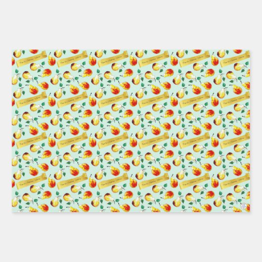 Festive Christmas Pears Personalized Boho Kitchen Inpakpapier Vel (Voorkant 2)