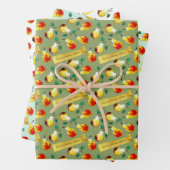 Festive Christmas Pears Personalized Boho Kitchen Inpakpapier Vel (In situ)