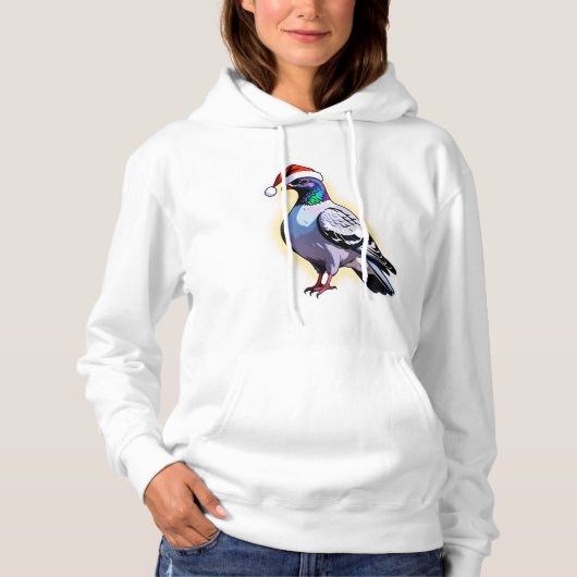 Festive Christmas Pigeon Illustration 🕊️ Hoodie (Voorkant)