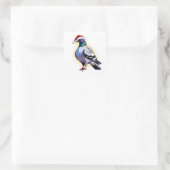 Festive Christmas Pigeon Illustration 🕊️ Vierkante Sticker (Tas)