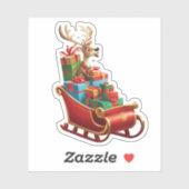 Festive Christmas Reindeer Sticker (Vel)