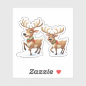 Festive Christmas Reindeer Sticker (Vel)