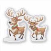 Festive Christmas Reindeer Sticker (Voorkant)