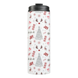 Festive Christmas – Santa, Reindeer & Joy Design Thermosbeker