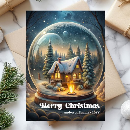 Festive Christmas scene rustic traditional wreath Feestdagenkaart