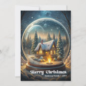 Festive Christmas scene rustic traditional wreath Feestdagenkaart (Voorkant)